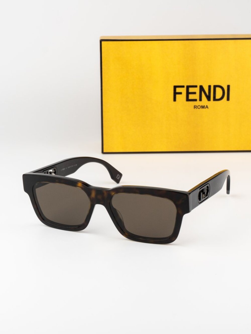Fendi ROVIEX Men Sunglasses Havana Brown Square FE40107I 52E NEW AUTHENTIC